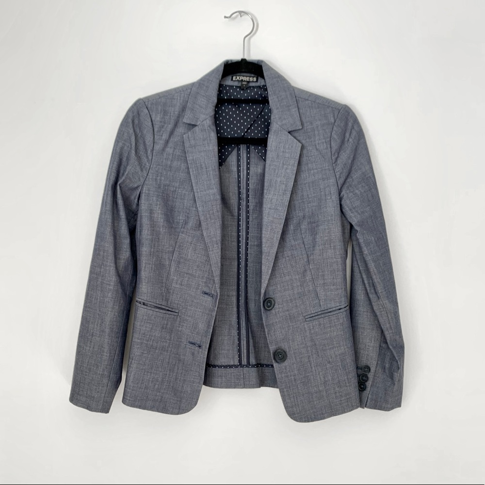 Express Blazer in Heathered Blue Color Size 0